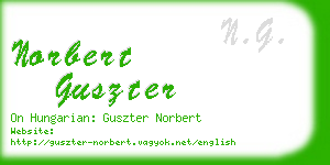 norbert guszter business card